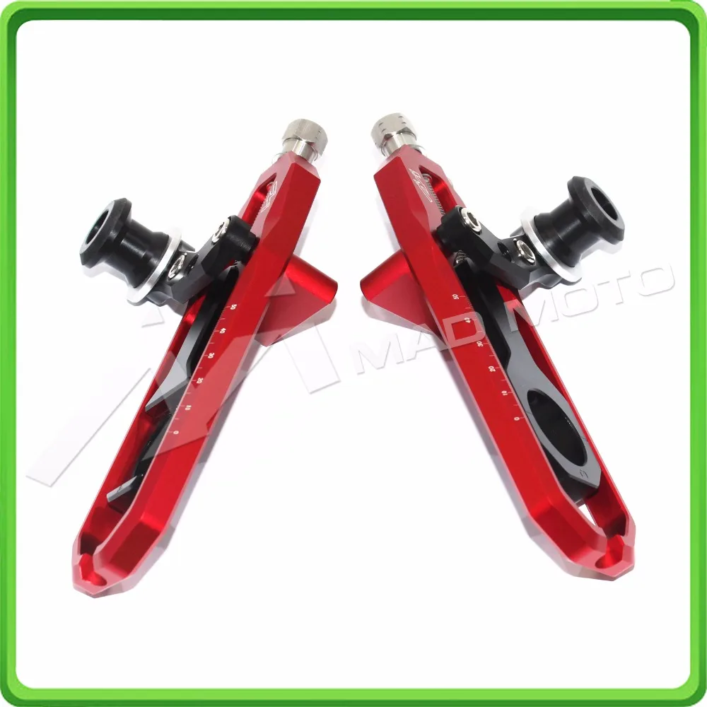 Motorcycle Chain Tensioner Adjuster with spool fit for Suzuki GSXR 600 GSX-R 750 2006 2007 2008 2009 2010 Red & Black (7)