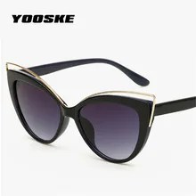 YOOSKE Кэти Холмс элегантный кривой дизайн солнцезащитные очки для женщин Роскошные кошачьи уши очки UV400 оттенков очки в форме "кошачий глаз"