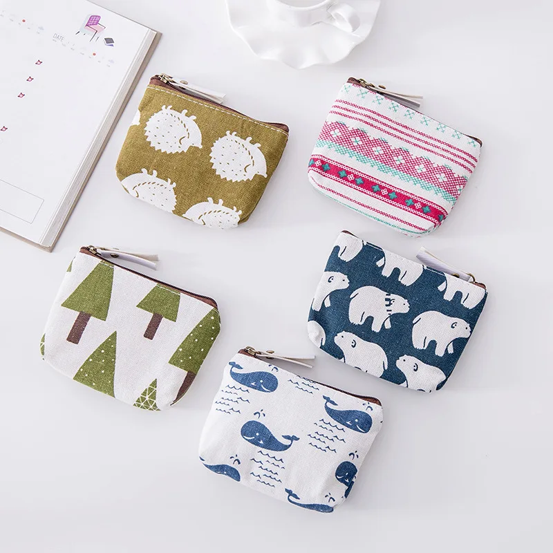 

Small Mini Trees Forest Fish Kawaii Cute Pencil Case Carrying Coin Bags Canvas Pouch Wallet Stationery