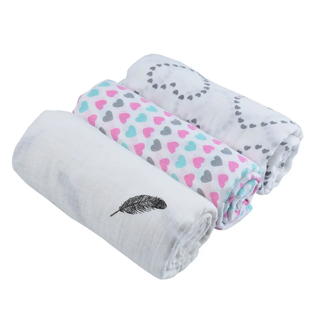 3 упаковки, муслиновое Пеленальное Одеяло, детское одеяло, хлопок, набор для унисекс, муслиновое детское Пеленальное Одеяло, 4" x 47", большое - Цвет: SZ0006