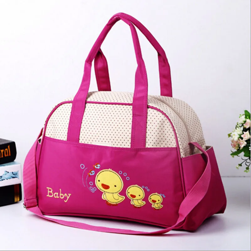 Пеленки сумки детская коляска пакет для мамы материнства детские подгузники сумки водонепроницаемый большой емкости мама сумка пеленания - Цвет: Rose red
