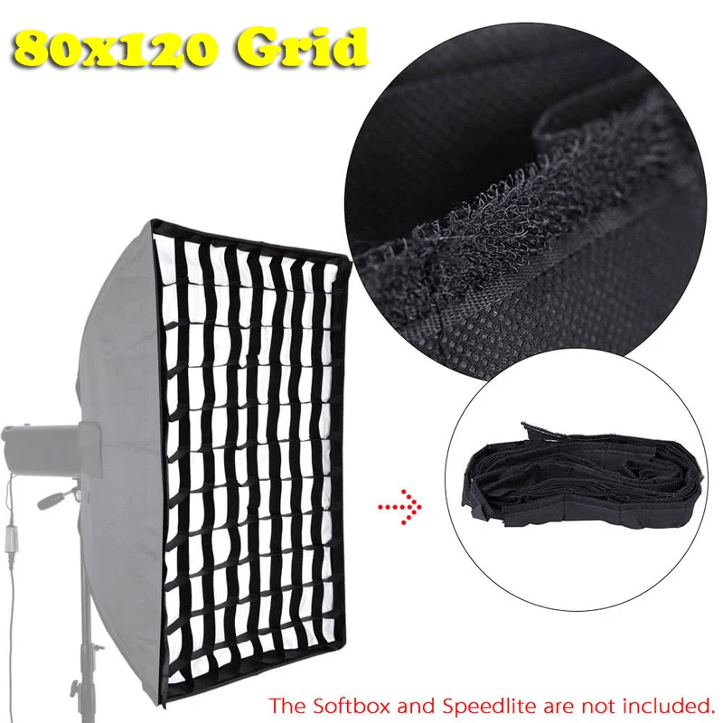 

Photo Studio Kit 80cmx120cm Portable Brolly Reflector Light Softbox Grid Accessories Speedlight Photography Soft Box Honeycomb