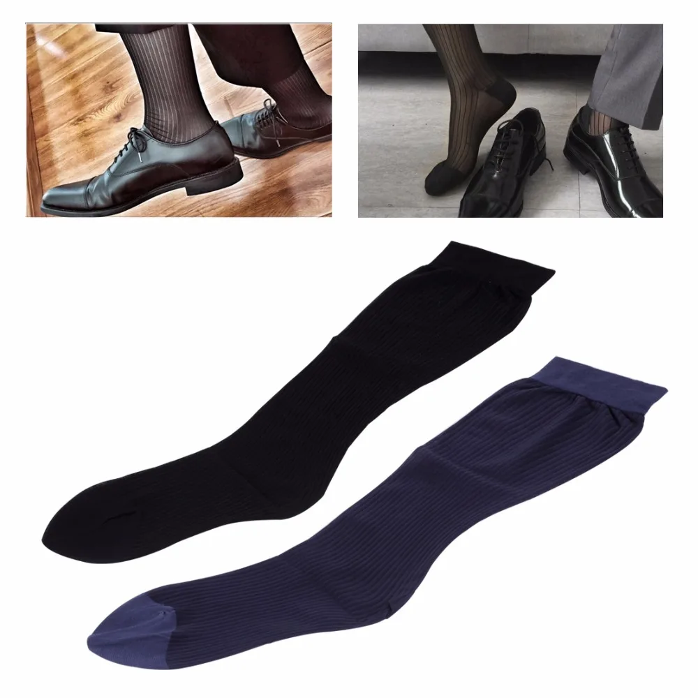 New 1Pair Nylon Silk Men Stockings Stretch Sock Transparent Man