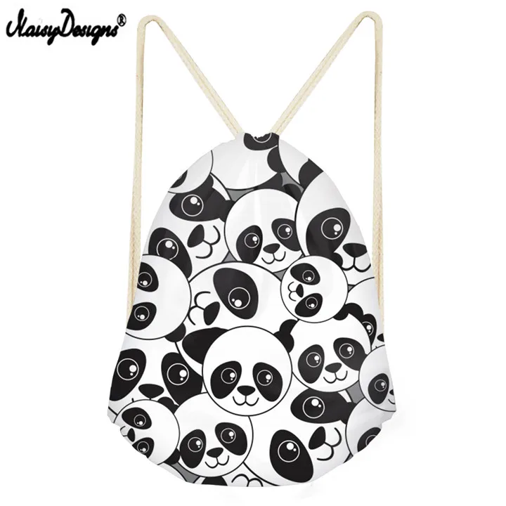 Noisydesigns Sweet Panda Patern 3D мультфильм шнурок мешок большой ёмкость рюкзак для женщин обувь для девочек повседневное путешествия строка - Цвет: LMXY00113Z3