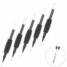 20 шт 7M2 трубка рукоятки машинки для татуировок+ игла с наконечником Ассорти одноразовый инструмент татуировки мягкий силиконовый резиновый комплект индивидуальная упаковка-черный