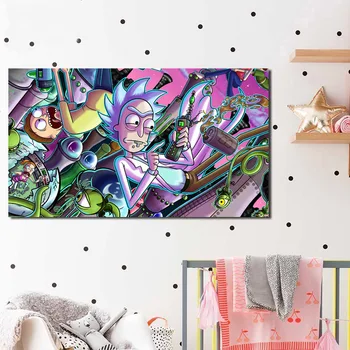 

Rick And Morty Funny Cartoon Trippy Wall Art Canvas Poster And Print Canvas Painting Decorative Picture For Bedroom Home Decor