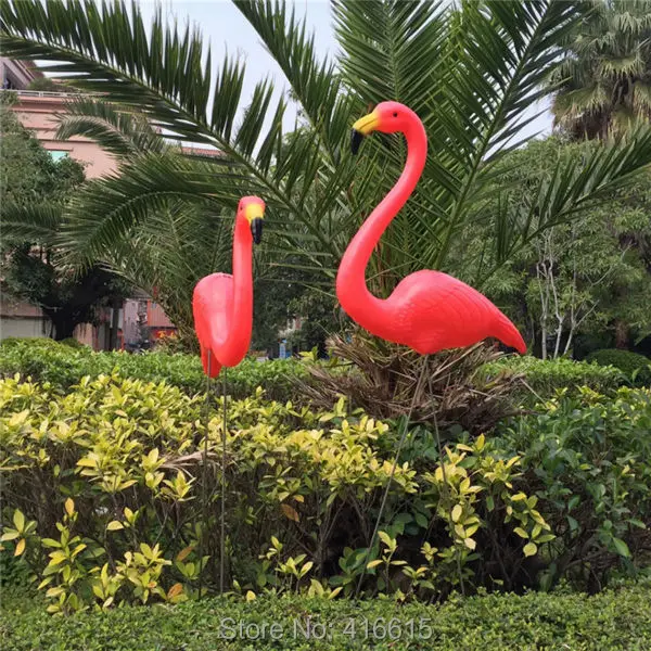 1 пара пластиковые красные моделирование Фламинго сад двора и газон искусство орнамент украшение сада праздничное украшение 3" высота