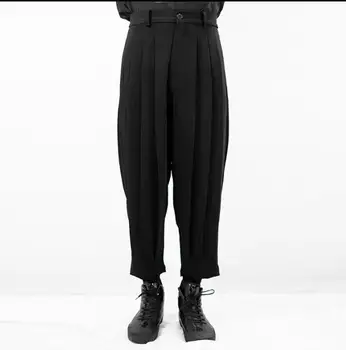 

New men's fashion wild loose harem pants catwalk fashion casual pants European and American simple nine pants