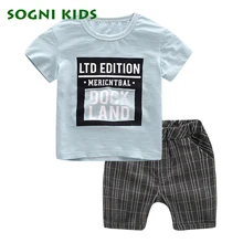 SOGNI ENFANTS 2017 D’été Garçon Vêtements Enfants À Manches Courtes t-shirt + shorts deux-pièces ensemble occasionnel garçons vêtements enfants vêtements ensembles