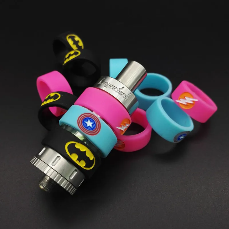 2pcs Batman Superman Vape Band Non Slip Silicone Ring for e-cigarette Decorative Protection Diameter 18-25mm Atomizer Kit 2pcs Batman Superman Vape Band Non Slip Silicone Ring for e-cigarette Decorative Protection Diameter 18-25mm Atomizer Kit