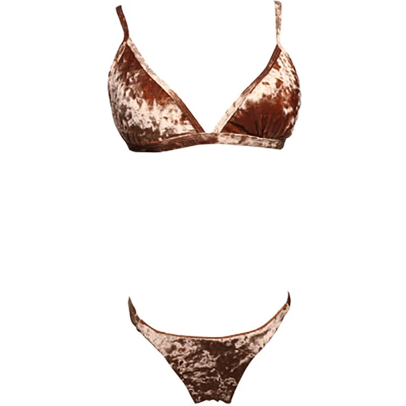 

New Velvet Bikinis 2019 Swimwear Swimsuit Women Bikini Push Up Bikini Set Summer Beachwear Bathing Suit Maillot De Bain Femme