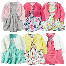 2017 spring baby girl clothes bodysuit jackets baby clothes Roupa infant jumpsuits cotton baby clothing for