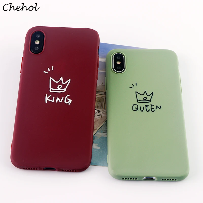 Fashion Phone Cases for IPhone X XS MAX XR 8 7 6 S Plus Case King Queen Cartoon Soft Silicone Mobile Covers Accessories |