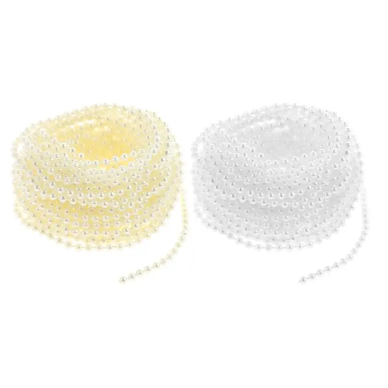 

10m Imitation Pearls String 4mm Diameter Artificial Pearls String Home Wedding Party Bead Ornament Festival DIY Decor Supplies