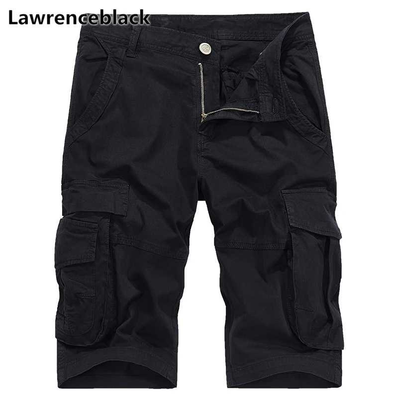 Lawrenceblack шорты Для мужчин Летний Лидер продаж Твердые multi-карман хлопок Короткие дышащие удобные повседневные бермуды masculina 1184