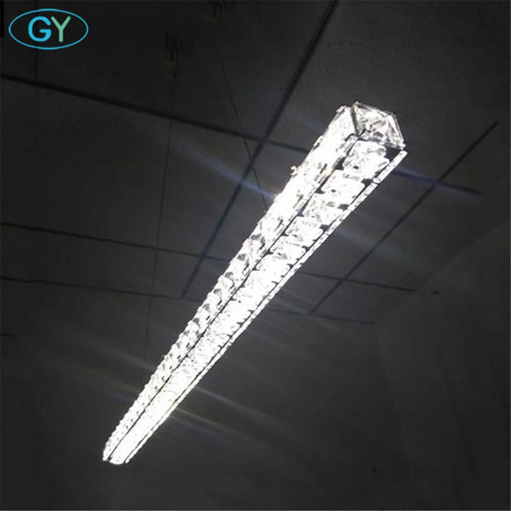 

AC100-240V L70cm 15W LED crystal pendant light long decorative dining restaurant office lustres de sala moderno colgante
