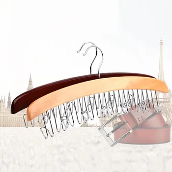 

[Free shipping] Luxury 12 Hooks Solid Wooden Hanger for Tie,Scarf,Belt,Bag Organizer (5 pieces/ lot)
