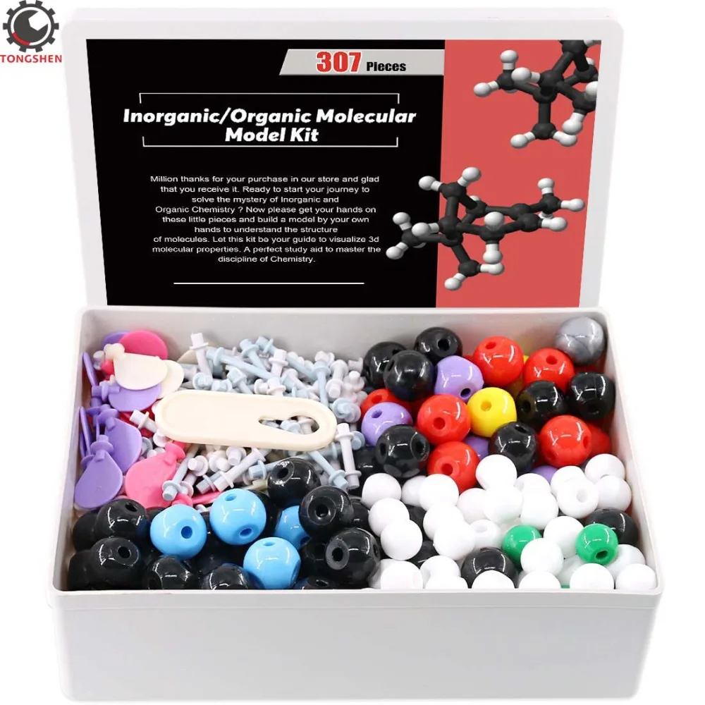 

307Pcs Chemistry Molecular Model Kit Organic and Inorganic for Student Study Aid Molecular Model Set 126 Atoms & 30 Orbitals