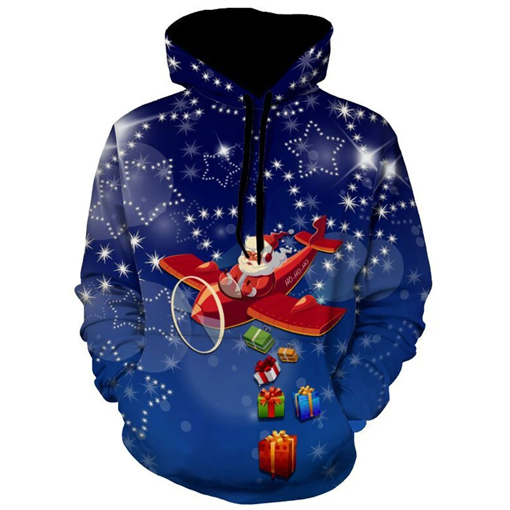 2018 New Men 3D Sweatshirts Christmas Hoodies Santa Claus With Gifts Boxes Brand Clothing Hoodie