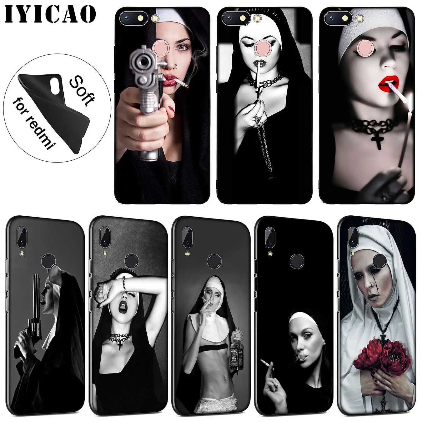 IYICAO Sister nun Модный мягкий силиконовый чехол для телефона Xiaomi Redmi K20 8A 7A 6A 5A S2 4X 4A GO Note 8