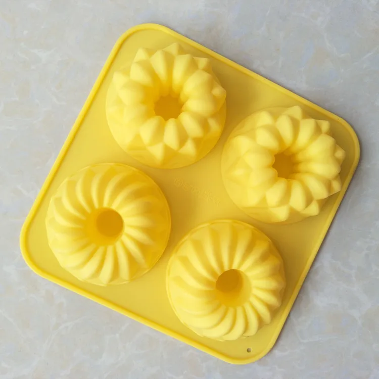 4 even pudding Jello Mold handmade soap molds flower silicone cake mold