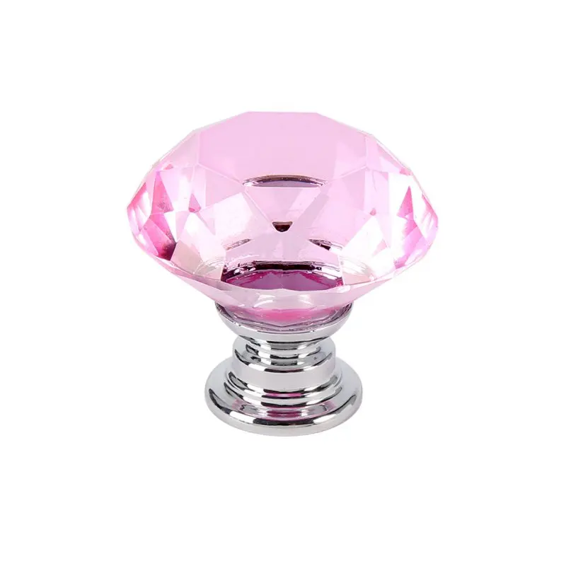 1pc 30mm Diamond Crystal Drawer Pulls Glass Alloy Door Drawer Cabinet Wardrobe Pull Handle Knobs Dropshipping