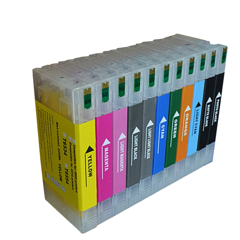 

vilaxh T6531 - T6539 Refillable Ink Cartridge For Epson Stylus Pro 4900 Printer With ARC Chip T653A T653B