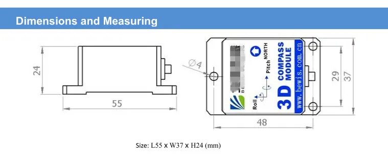 BW-IMU100 датчики наклона ракурса гироскоп акселерометр динамическое Измерение Шаг рулона RS23 485 ttl CAN Modbus 5-12V