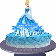 Принцесса Золушка съедобный торт Топпер Вафля рисовая бумага торт центральный кекс печенье украшения на заказ день рождения торт Декор