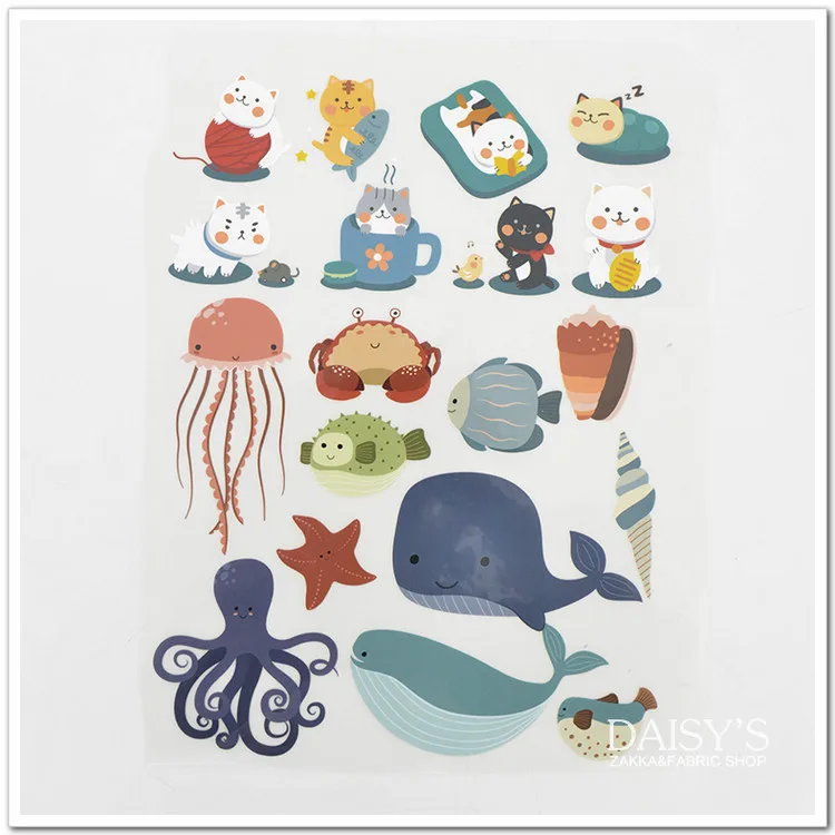 Watercolor floral birds offset printing Clothing Iron On Jacket Appliques Christmas Cartoon Animal Patches Stickers DIY Handmade