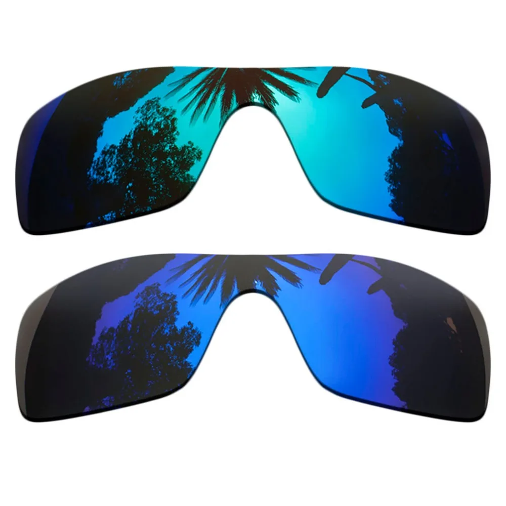 

(Ice Blue Mirrored+Purple Mirrored Coating)2-Pieces Polarized Replacement Lenses for Batwolf Frame 100% UVA & UVB Protection