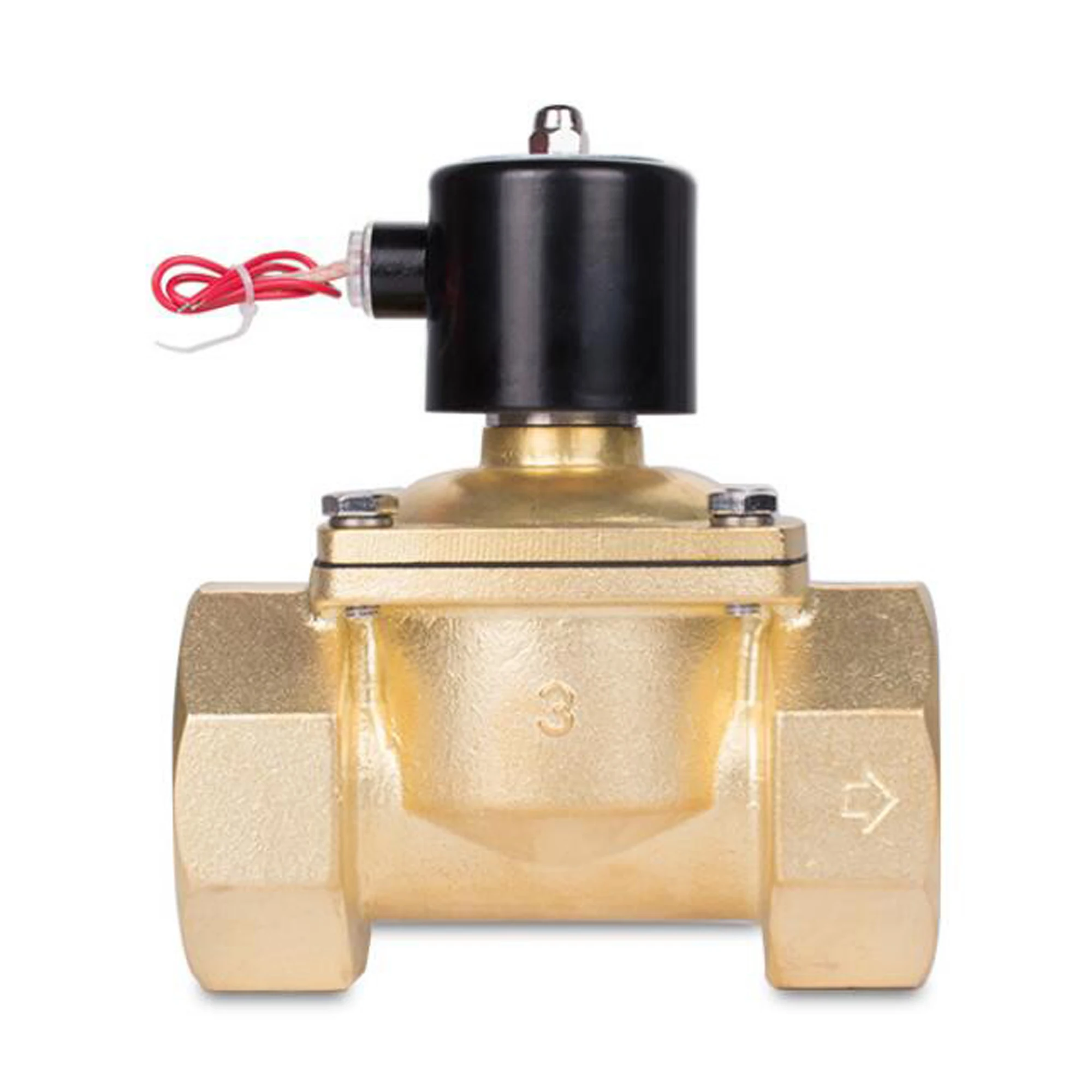 

2" to 3" Brass big valves , DN50 DN65 DN80 AC 220V 380V DC 12V 24V normally closed water solenoid valve,Two coils are select