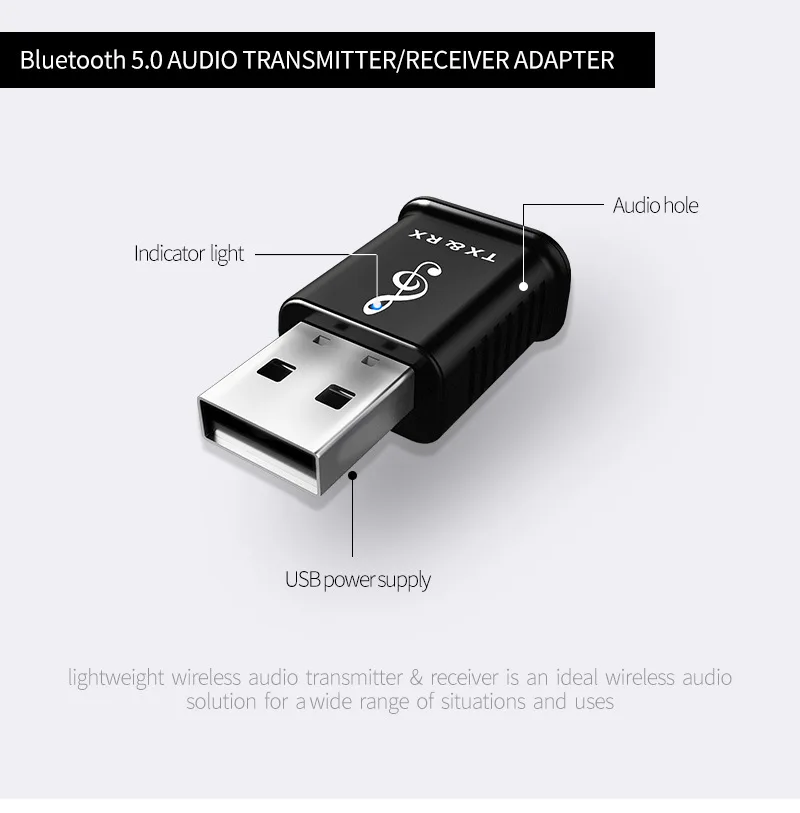 2 в 1 Bluetooth 5,0 передатчик приемник мини 3,5 мм AUX стерео беспроводной Bluetooth адаптер для беспроводных наушников тв MP3 PC MP4