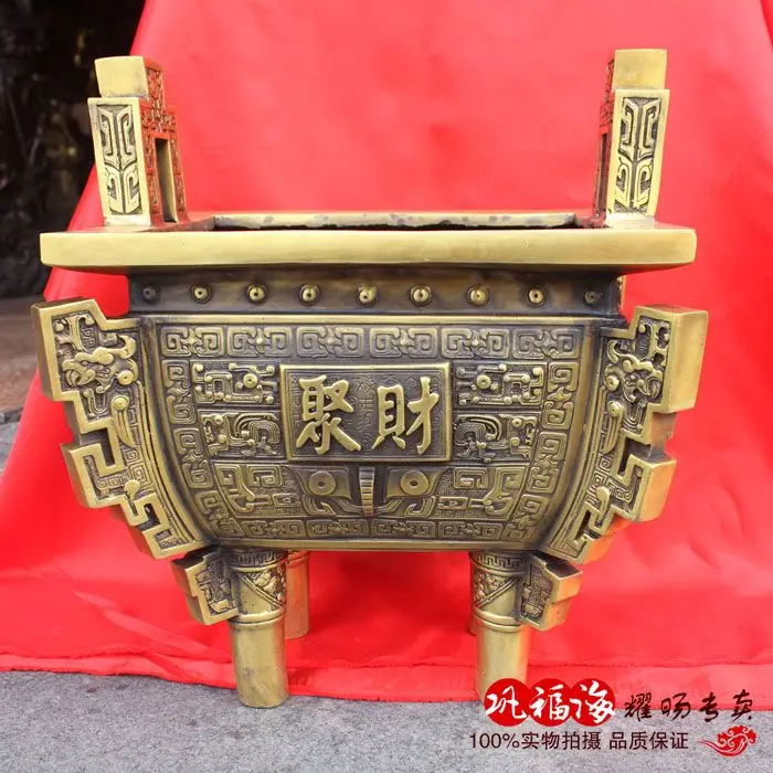 

Copper tripod censer feng shui home decoration extra large brass quadripartite tripod basons decoration gift