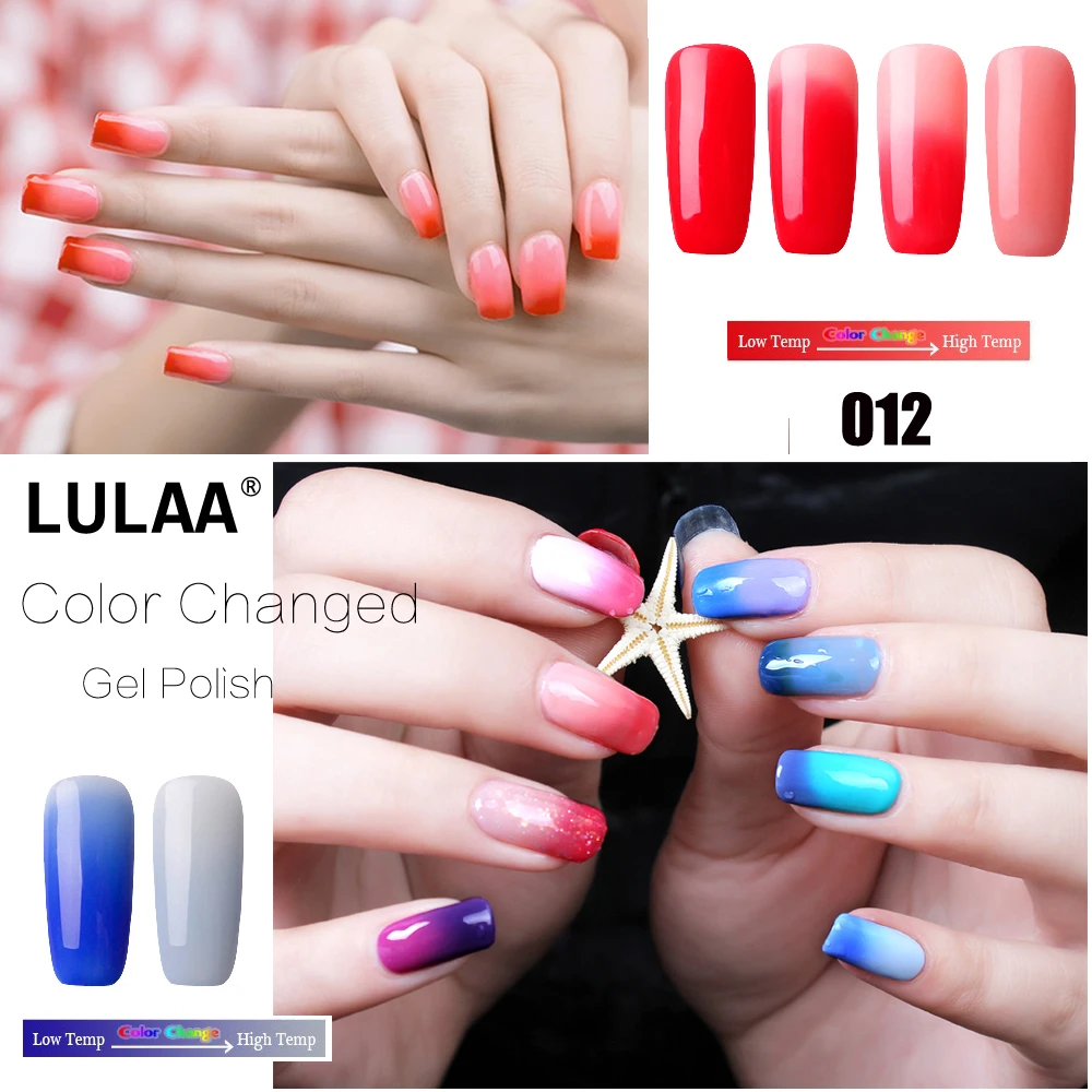 Lulaa новейший 6 мл температурный Гель-лак измененный цвет замачиваемый УФ-и светодиодный Гель-лак для ногтей длительный прочный ноготь лак 3 в 1 градиентный цвет