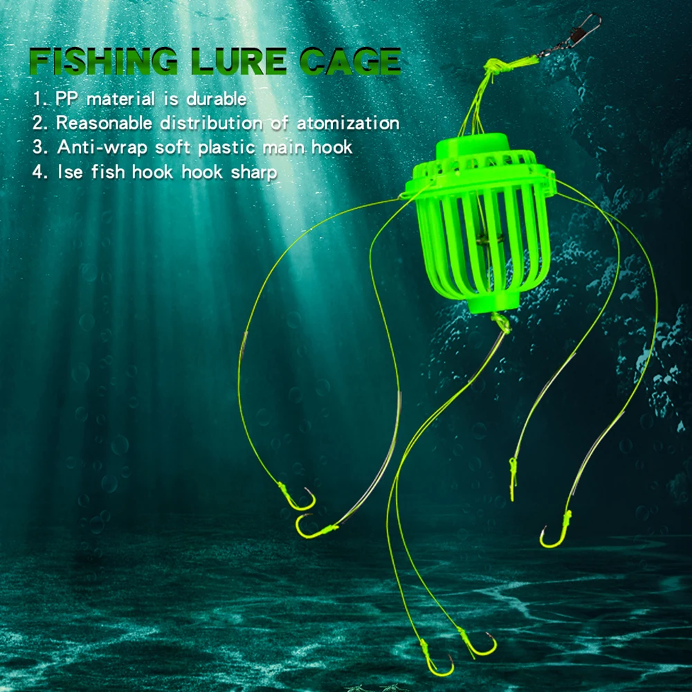 

1Pcs Small Bait Cage Fishing Trap Basket Feeder Holder Stainless Steel Wire Fishing Lure Cage Fish Bait Silver Bighead carp Bait