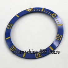 Резьба 38 мм Синяя Керамическая рамка вставка для 40 мм Мужские часы