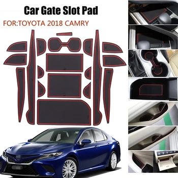 

For TOYOTA 2018 CAMRY Anti-slip Car Decoration Gate Slot Mat Pad Covers Car Interior Cup Pad 19pcs/set Interior Door Pad