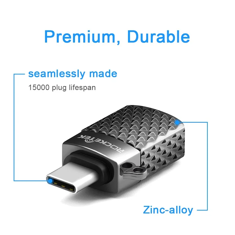 Rocketek micro-type c OTG USB C 3,0 адаптер алюминиевый телефон type-c аксессуары разъем для Xiaomi Oneplus LG Nexus 5X6 P