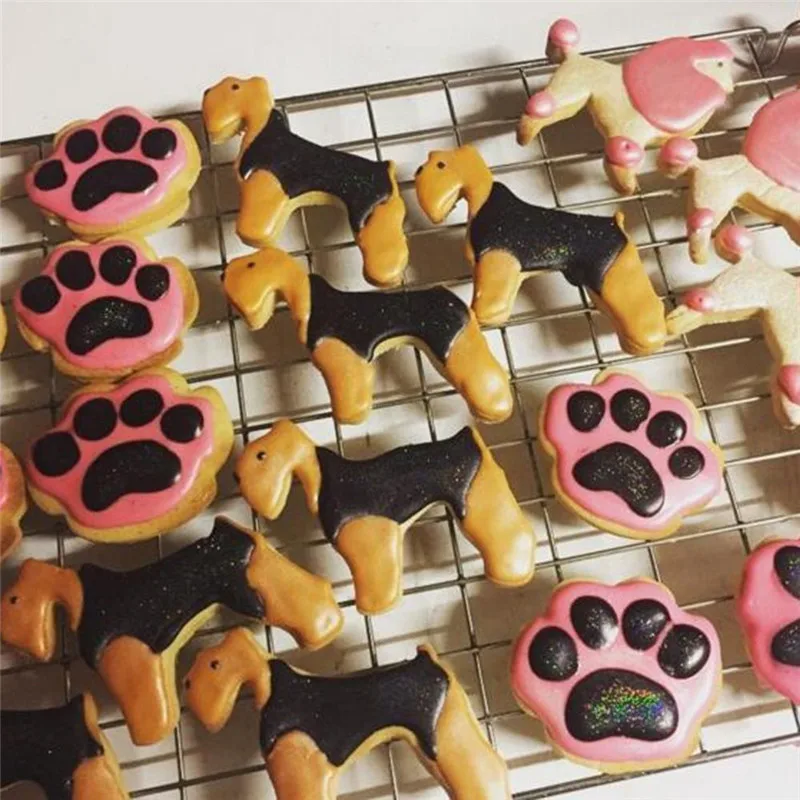 6 Styles Metal Pet Dog Bone Paw Cookie Cutter Mold Cute Cat Shape Mould DIY Fondant Sugarcraft Pastry Biscuit 3D Baking Mold
