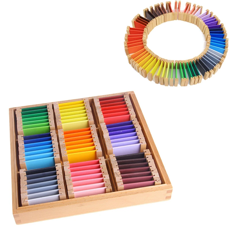 

Montessori Learning Color Tablet Box 1/2/3 Wood Preschool Training Kids Puzzles Children Sensorial Educational Toys For Children