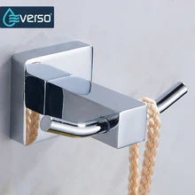 EVERSO 2 Hooks Stainless Steel Robe Hooks House Kitchen Towel Hanger Clothes Storage Rack Tool