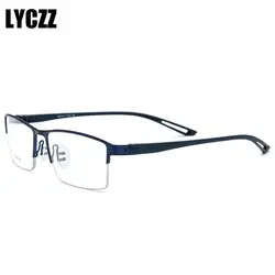 LYCZZ квадратный для мужчин половина оправы для очков женщин оптический близорукость деловые очки Титан сплав прозрачные очки Óculos