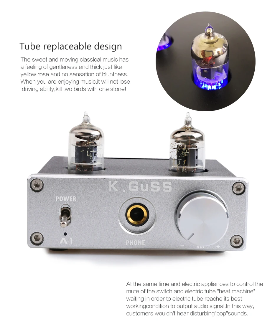 KGUSS A1 MINI 6J1 аудио трубка желчи усилитель для наушников NE5532 6K4 ...