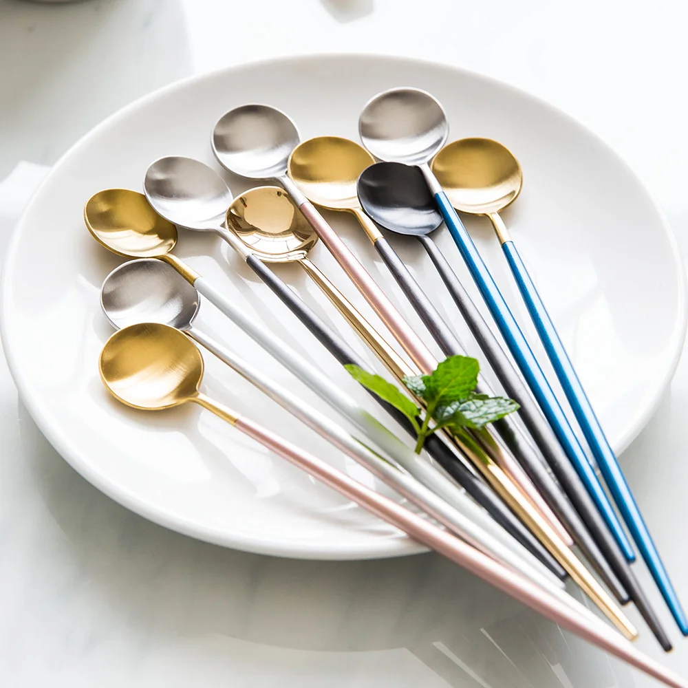 Aiptosy 6 Pack Stainless Steel Coffee Spoon Ceramic Handle