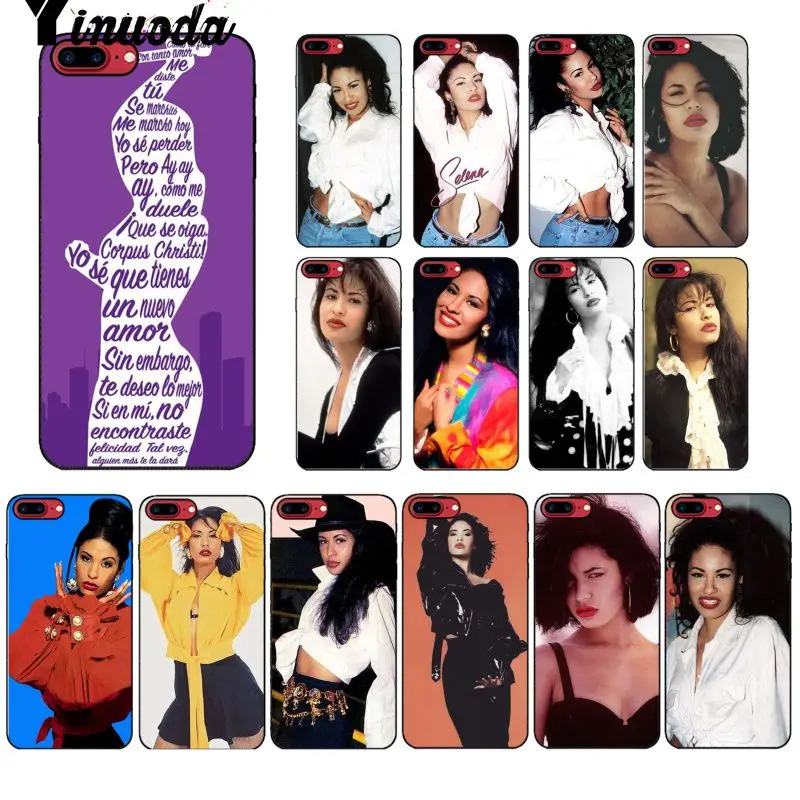 

Yinuoda selena quintanilla Newly Arrived Black Cell Phone Case for iPhone 8 7 6 6S Plus 5 5S SE XR X XS MAX Coque Shell