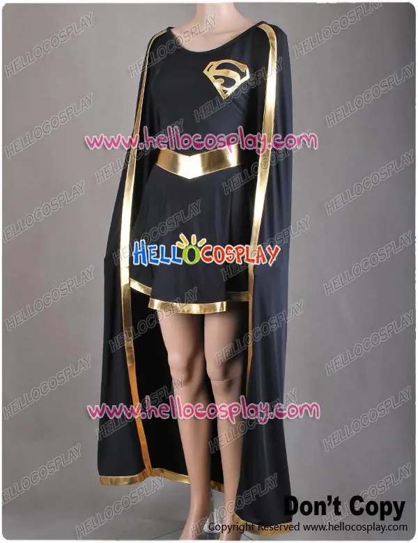 DC Comics Dark Supergirl Black Dress Super Girl Cosplay Costume H008