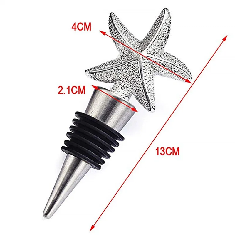 Цинковый сплав Морская звезда винная Бутылка пробка Металл пиво пробка для винной бутылки штекер крышка бутылки инструмент для кухни барная посуда для уникального подарка