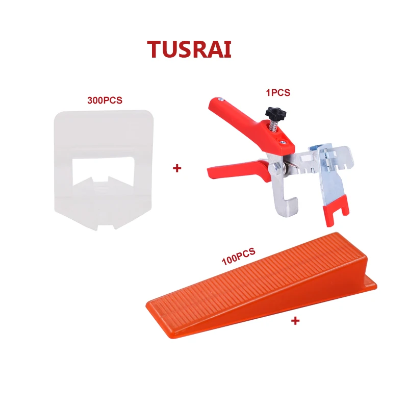 

Tile Leveling System Kit 1mm /32" 401pcs Ceramic Floor Leveling Spacers Bricklayer Tools Clips 300pc+Wedges 100pc+Locator TUSRAI