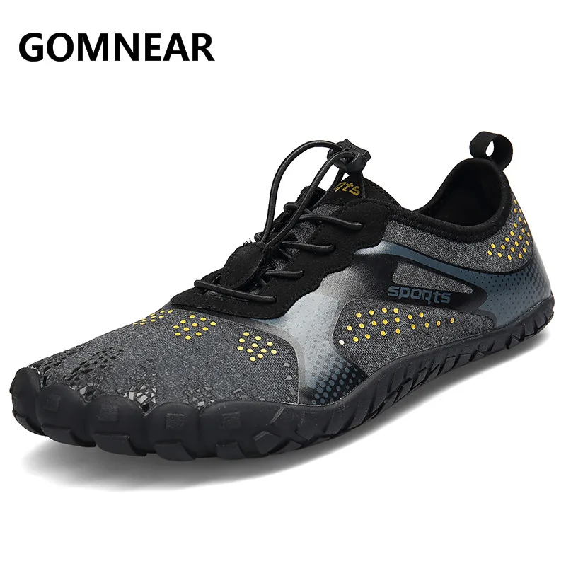 

GOMNEAR Man Uniex Aqua Breathable Shoes Outdoor Quick-Dry Upstream Sneakers Men Climbing Wading Lightweight Black Beach Boots